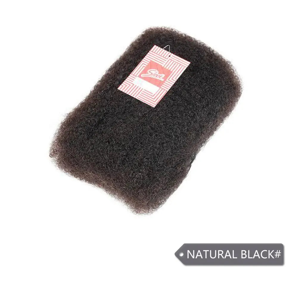 Afro Kinky Bulk Hair No Attachment Peruvian Afro Curly Bulk Human Hair Sleek Virgin Remy Dreadlock 1Pc Natural Color Braids Hair