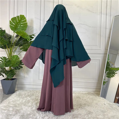 New Hijab Cap Muslim Abayas for Women Arabic Prayer Islamic 3 Layers Shawls Full Cover Head Wrap for Women Winter Khimar