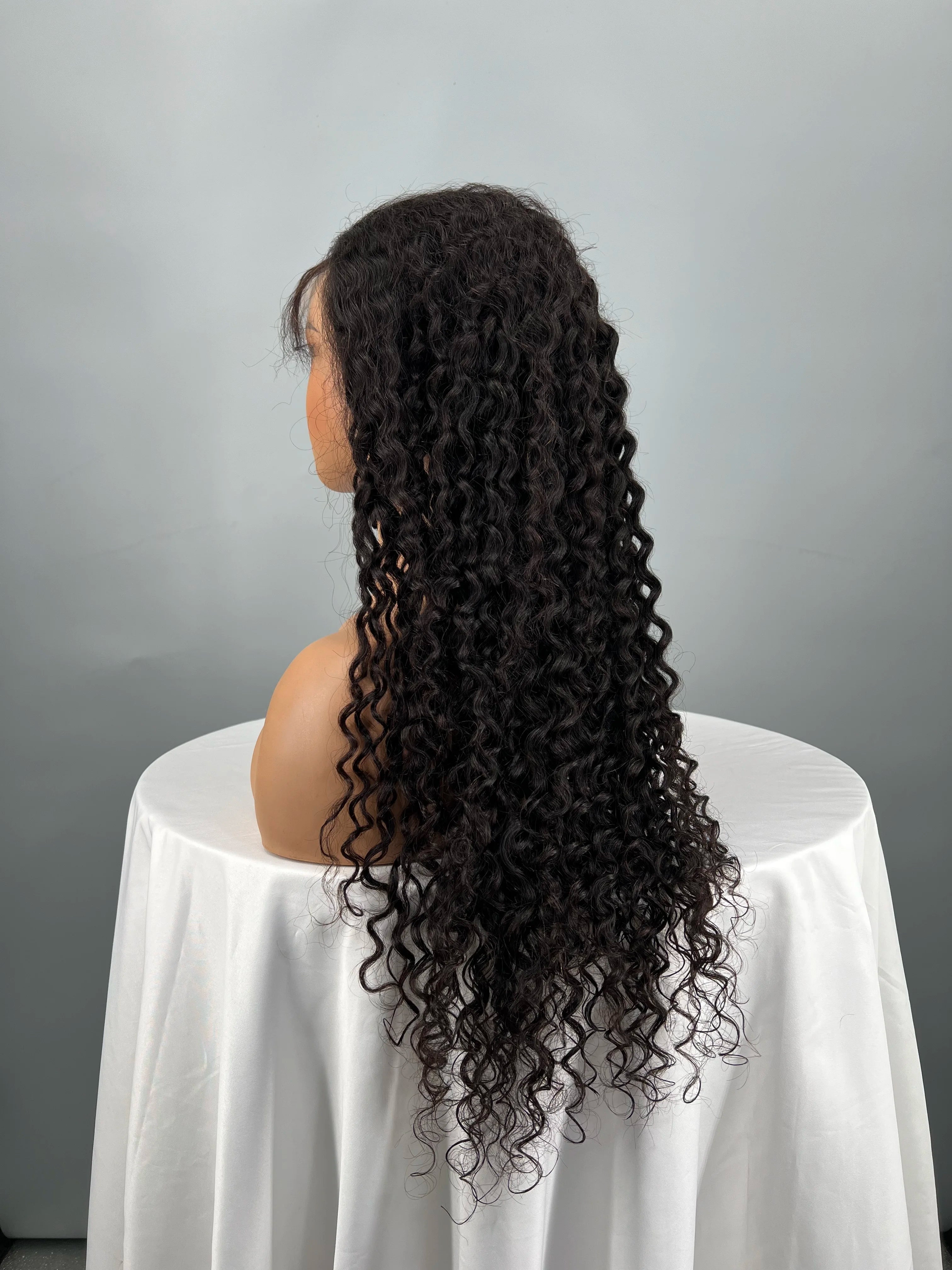 200% Density Indian Water Wave Human Hair Wigs 13X4 HD Lace Frontal Natural Color for Women From Human Hair Wigs Factory