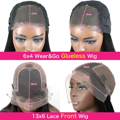 Glueless Wear and Go Prelucked Human Body Wave Hair Wig 4x6 Closure HD Transparent Lace Pre Cut Ready Wear and Go Lace Wig