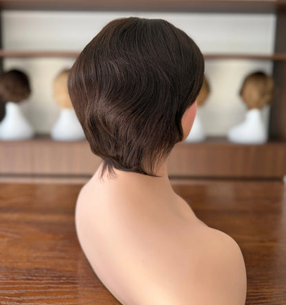Natural Hairline Full Hand Tied Medical Wig Silk Top With Lace Front Human Hair Medical Wig for Cancer Patients