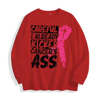 Breast Cancer Awareness Ribbon Graphic Crewneck Sweatshirt, US Warehouse, 6 Colors