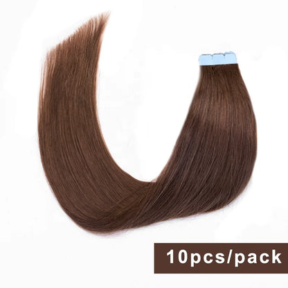 Mini Tape Hair Extensions  Natural Tape in Hair Extentions 3x0.8cm Invisible Tape 10pcs/pack for Side Hair