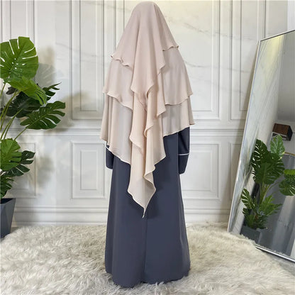 New Hijab Cap Muslim Abayas for Women Arabic Prayer Islamic 3 Layers Shawls Full Cover Head Wrap for Women Winter Khimar