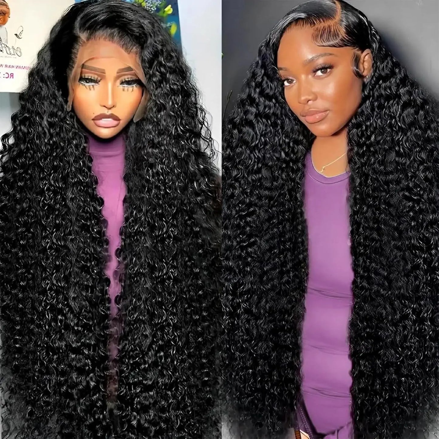 200% Density Indian Water Wave Human Hair Wigs 13X4 HD Lace Frontal Natural Color for Women From Human Hair Wigs Factory