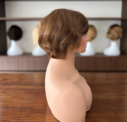 Natural Hairline Full Hand Tied Medical Wig Silk Top With Lace Front Human Hair Medical Wig for Cancer Patients