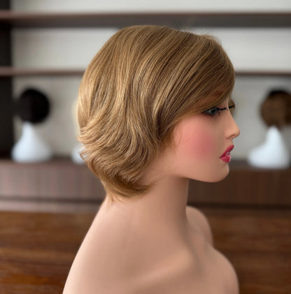 Natural Hairline Full Hand Tied Medical Wig Silk Top With Lace Front Human Hair Medical Wig for Cancer Patients