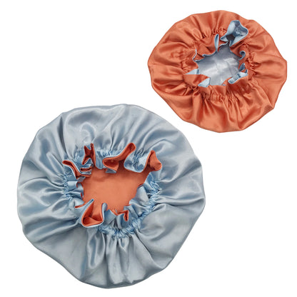 Diamond Luxury Mommy and Me Double Satin Silk Bonnet with Edge Band Head Wrap Bonnet Vendor Custom Ready Ship Silk Hair Bonnets
