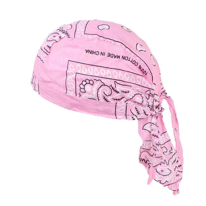 Men Women Fashion Durag Cotton Printing Multicolor Hat Biker Outdoor Sports Bandana Head Wrap