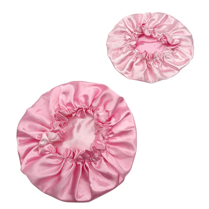 Diamond Luxury Mommy and Me Double Satin Silk Bonnet with Edge Band Head Wrap Bonnet Vendor Custom Ready Ship Silk Hair Bonnets