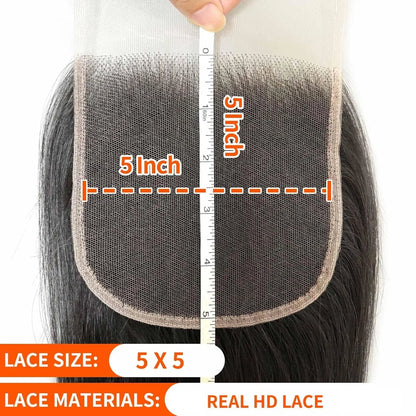 Ready to Ship Natural Hairline 5x5 Hd Lace Closure Virgin Human Hair Top Quality Swiss Lace Closure Vendor