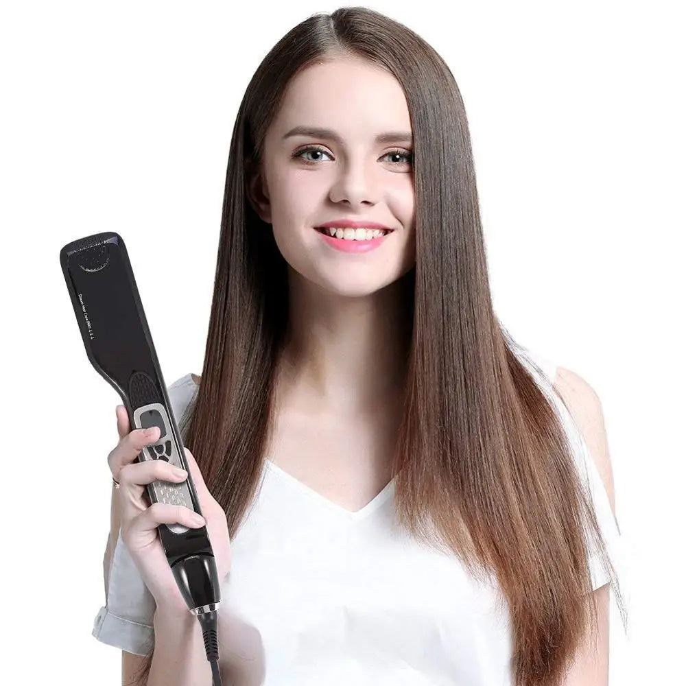 Hair Curlers For Women Hair Straightener Steam Titanium Ceramic Flat Iron Professional Electric Comb Hair Curling Iron Styler