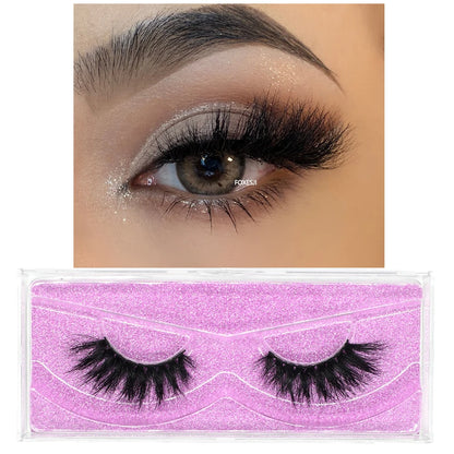 FOXESJI 3D Mink Lashes False Eyelashes Fluffy Thick Cross Wispy Natural Eye lashes Mink Soft Lash Extension Supplies Makeup Set