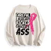 Breast Cancer Awareness Ribbon Graphic Crewneck Sweatshirt, US Warehouse, 6 Colors