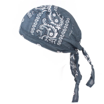 Men Women Fashion Durag Cotton Printing Multicolor Hat Biker Outdoor Sports Bandana Head Wrap