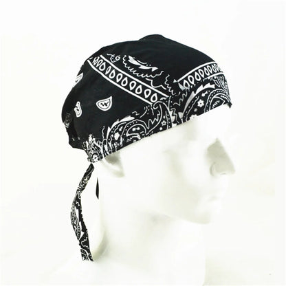 Men Women Fashion Durag Cotton Printing Multicolor Hat Biker Outdoor Sports Bandana Head Wrap