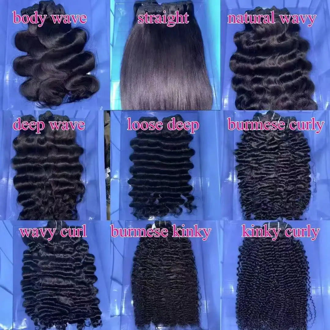 Raw Human Hair 100 Percent Human Hair Burmese Curly Hair Bundles Pixie Curly Natural Wave Straight
