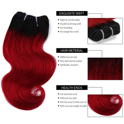 BHF Ombre Brazilian Body Wave Human Hair Bundles 50g/pc 1B/27 & 1B/613 Remy Hair Extensions 8 Inch can make wigs Halloween Day