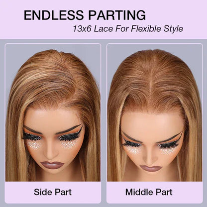 NEW ARRIVAL Super Long Synthetic High Quality Wigs 28 Inch 265g Color 13*6 Wig Lace Front Highlight Silky Straight Wigs