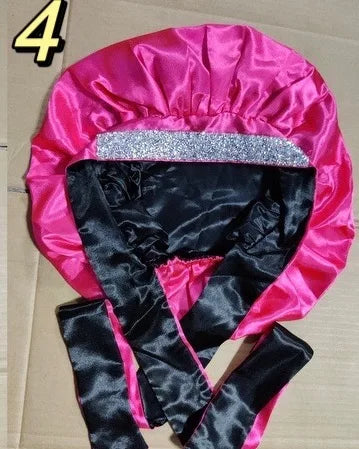 Diamond Luxury Mommy and Me Double Satin Silk Bonnet with Edge Band Head Wrap Bonnet Vendor Custom Ready Ship Silk Hair Bonnets