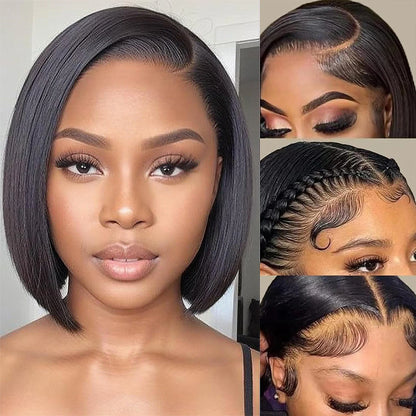 Wear And Go 4x4/5x5 HD Transparent Lace Human Hair Wigs Short Bob Straight Glueless Wig Human Hair 13×4/13×6 HD Lace Frontal Wig