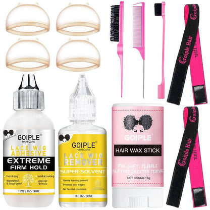 Wig Kit Set Lace Melting Spray for Lace Front Invisible Wig Glue for Wigs Lace Glue Wig Installation Kit Set  for Wig Install