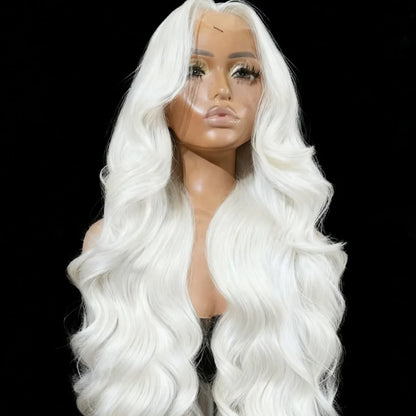 Platinum Blonde Body Wave Lace Frontal Wig for Women 250 Density  Lace Front Wig 13x4 HD Transparent Lace Frontal Wig Human Hair
