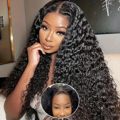 Deep Wave Human Hair Wigs 5X5 Hd Lace Closure Wig Wear And Go Glueless Curly Lace Front Wig Brazilian Wigs Original Pre Plucked