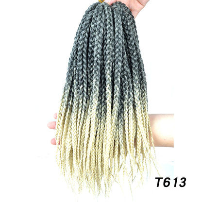 Synthetic Box Braids Hair Colored Crochet Hair 24"