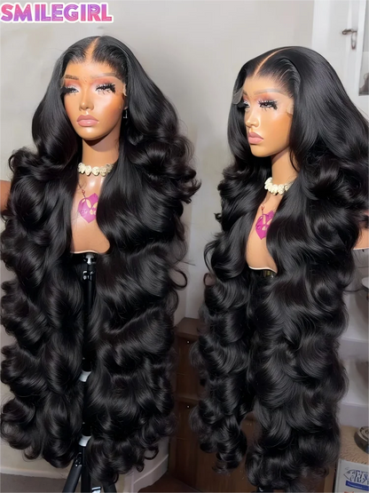 250 Density Body Wave Human Hair Wigs 13X6 Hd Lace Frontal Wig Natural Black PrePlucked 30 40 Inch Brazilian Hair 100% For Women
