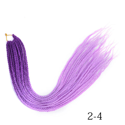Synthetic Box Braids Hair Colored Crochet Hair 24"