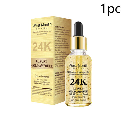 24K Gold Serum with Hyaluronic Acid, Nourishing & Moisturizing Facial Treatment, Gentle Skin Care for Soft Skin
