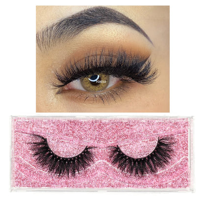 FOXESJI 3D Mink Lashes False Eyelashes Fluffy Thick Cross Wispy Natural Eye lashes Mink Soft Lash Extension Supplies Makeup Set