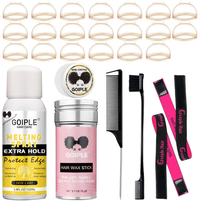 Wig Kit Set Lace Melting Spray for Lace Front Invisible Wig Glue for Wigs Lace Glue Wig Installation Kit Set  for Wig Install