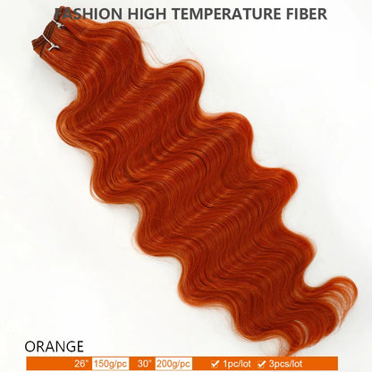 30Inches Ombre Blond T1B/27# 200g Body Wave Brown 12# M816 Highlight P27/613 White 58# Bio Protein Synthetic Hair Weave Bundles