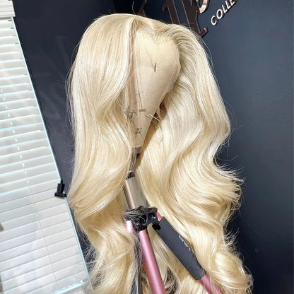 220% Density Human Hair Wigs Blonde 613 Lace Front Wig
