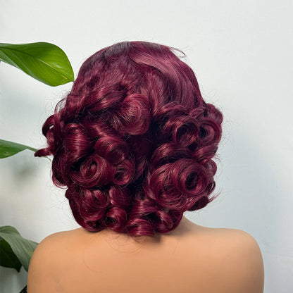 330% Demnsity 5x5 Lace Loose Bouncy Human Hair Wigs Loose Bouncy Curly Closure Human Hair Colorful Double Drawn Wig for Woman