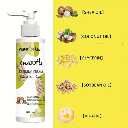 Love Your Curly Hair - All in One Curly Cream Styling, Anti-Curly Curly Cream Curly Hair, Repair, Definition, Hydrating Japanese Style and Shea Butter, 150g