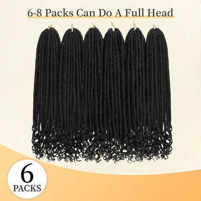 Goddess Locs Crochet Hair 16/20 Inch Straight Faux Locs