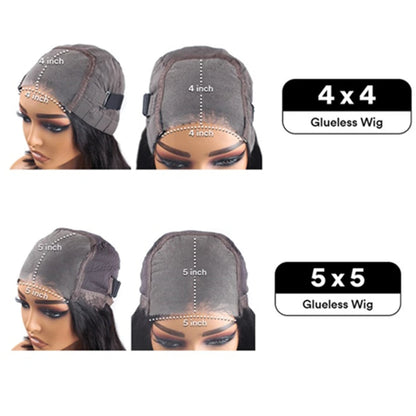 Water Wave Glueless Wig Pre-Cut Lace Wig Pre-Plucked Natural Black Deep Wave Wear & Go Glueless Curly Human Hair Wigs For Women