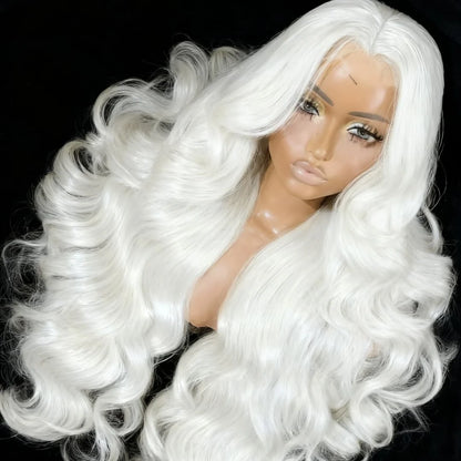 Platinum Blonde Body Wave Lace Frontal Wig for Women 250 Density  Lace Front Wig 13x4 HD Transparent Lace Frontal Wig Human Hair