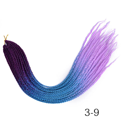 Synthetic Box Braids Hair Colored Crochet Hair 24"
