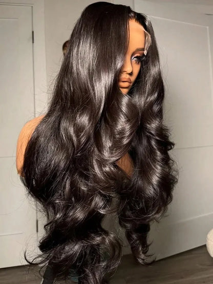 250 Density Body Wave Human Hair Wigs 13X6 Hd Lace Frontal Wig Natural Black PrePlucked 30 40 Inch Brazilian Hair 100% For Women