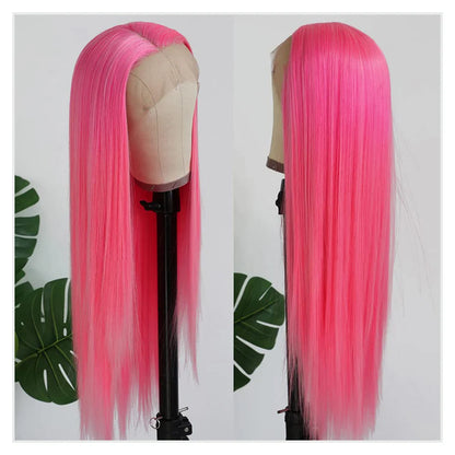 Hot Pink Wig Straight Human Hair Wig Brazilian Raw 13X6 Hd Lace Frontal Wig 613 Blonde Lace Front Wigs For Women 200 250 Density