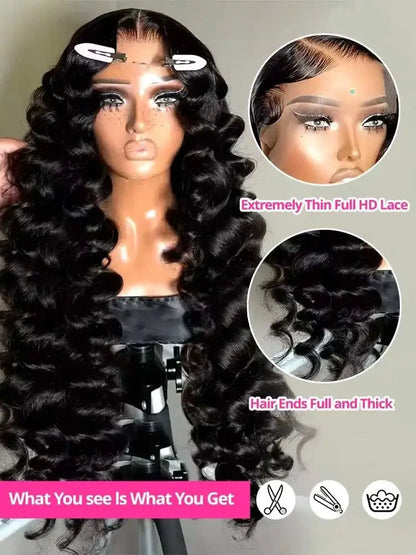 40 42 Inch Loose Deep Wave Frontal Wigs 250% 13x4 13x6 HD Lace