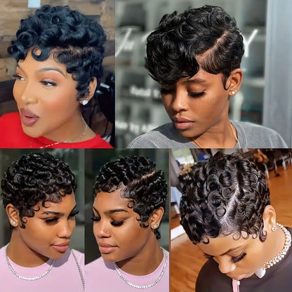 Short Pixie Cut Wigs Human Hair