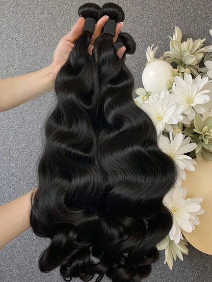 15A 24 26 28 30  Inch Human Hair 4 Bundles Body Wave Bundles Human Hair Body Wave 3/4 Bundles Units