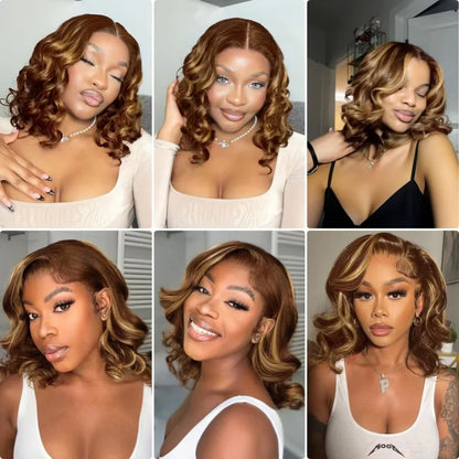 4/27 Ombre Highlight Bob Wig Human Hair