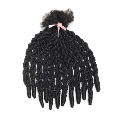 12 Strands Double Twisting Synthetic Crochet Hair 14 Inch Black Knotless Twist Soft Faux Locs Hair Extensions for Men