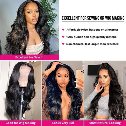 Unprocessed Brazilian Virgin Human Hair Bundles With Closure Body Wave Hair Weave 3/4 Bundles 4x4 5x5 Lace Closure With Bundles